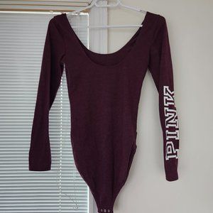 PINK Purple Scoop Neck Bodysuit